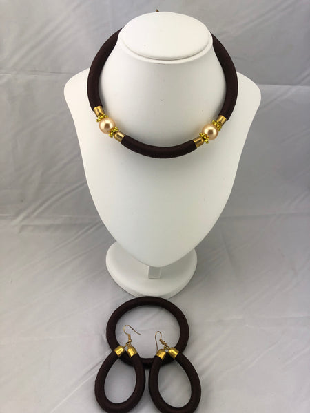Zawadi African Jewelry Set of Necklace, Earrings and Bracelet)