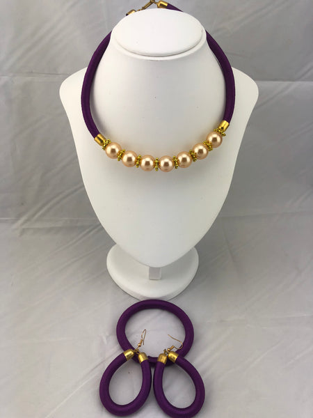 Zawadi African Jewelry Set of Necklace, Earrings and Bracelet)