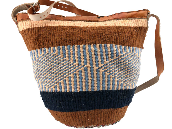 Handcrafted colorful hemp thread knitted shoulder bags
