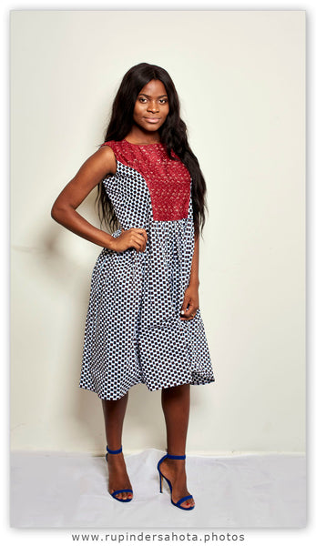 African wax print Gingham dress