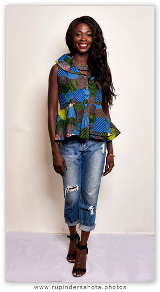 African Sleeveless peplum