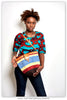 Handcrafted colorful hemp thread knitted shoulder bags