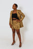Floral African Print Matching Set With Mini A-line Skirt