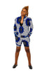 Amani African print bomber jacket and shorts two piece set